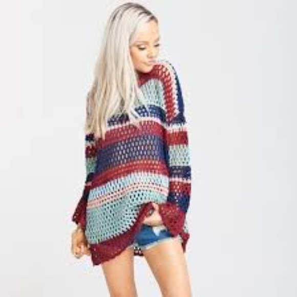 Show Me Your MuMu Sweaters - Show me your mumu open knit stripped sweater size small no flaws